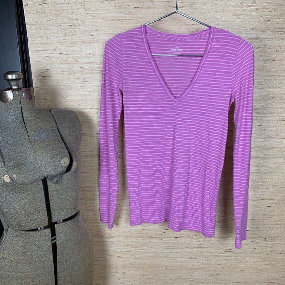 🍁 J.Crew Vintage L/S V-Neck Stripe T-Shirt - Picture 5 of 5